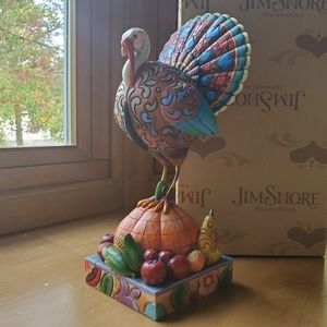 Jim Shore 4007979 "Tom a 'Plenty" Turkey on Pumpkin Figurine